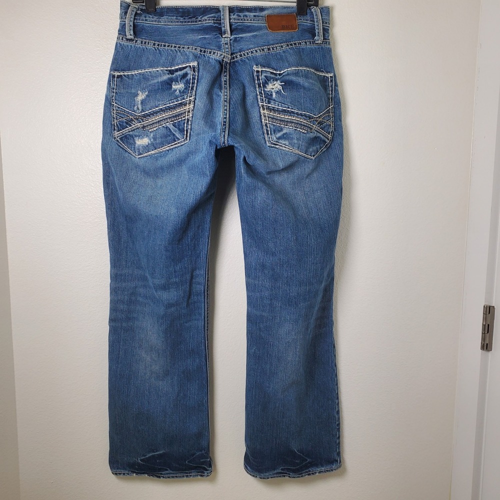 BKE Derek Straight Leg Distressed Stretch Denim Jeans Men's Size 31S - Picture 6 of 12